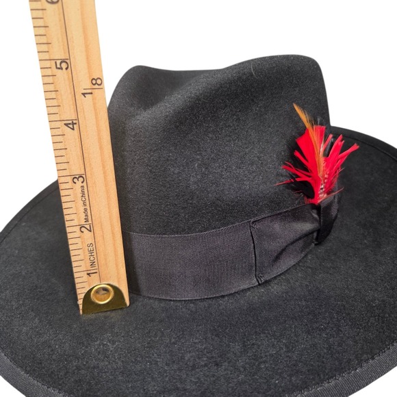 Scala Classico New Yorker Zoot Black 100% Wool Hat Adult Medium Mens - Picture 7 of 15